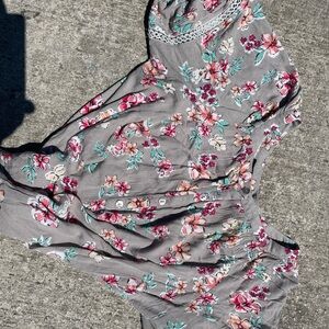 ACG Women Floral Button Down 100% Rayon Blouse Sz 1X Plus Reg. 59$